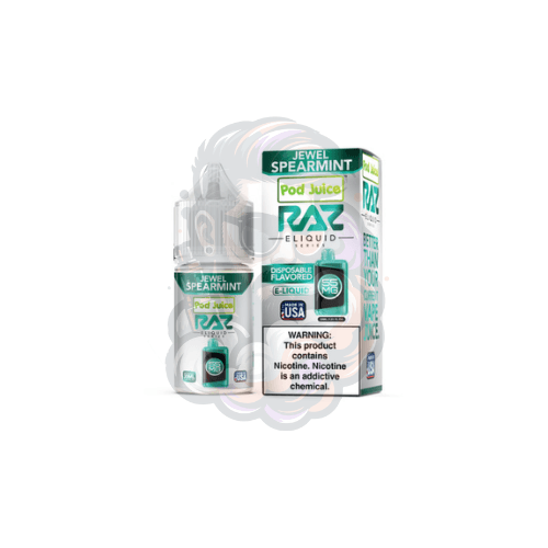 Jewel Spearmint Raz Flavor Pod Juice X RAZ Jewel Spearmint 100ML RAZ DC25000 Vape | 25,000 Puffs, Dual Modes, 15 Flavors EJV Distro Jewel Spearmint Raz Flavor Pod Juice X RAZ Jewel Spearmint 100ML RAZ DC25000 Vape | 25,000 Puffs, Dual Modes, 15 Flavors EJV Distro